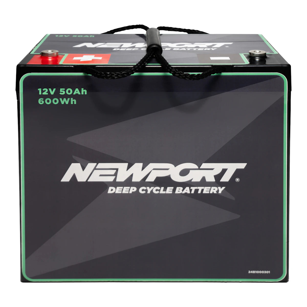12V 50Ah AMG Battery Front View | Newport