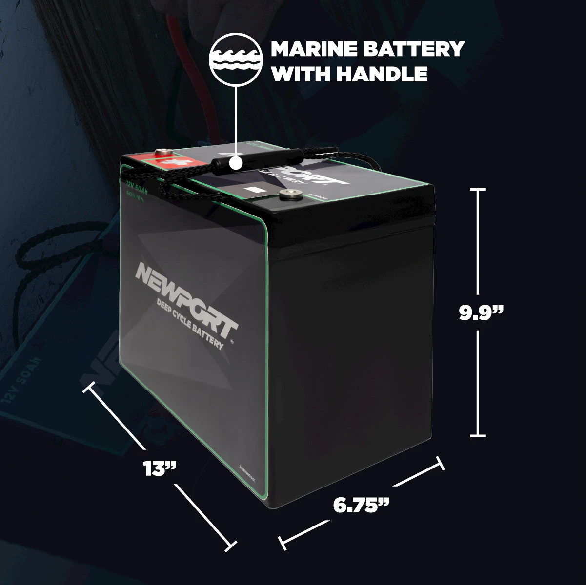 12V 50Ah Marine AMG Battery | Newport
