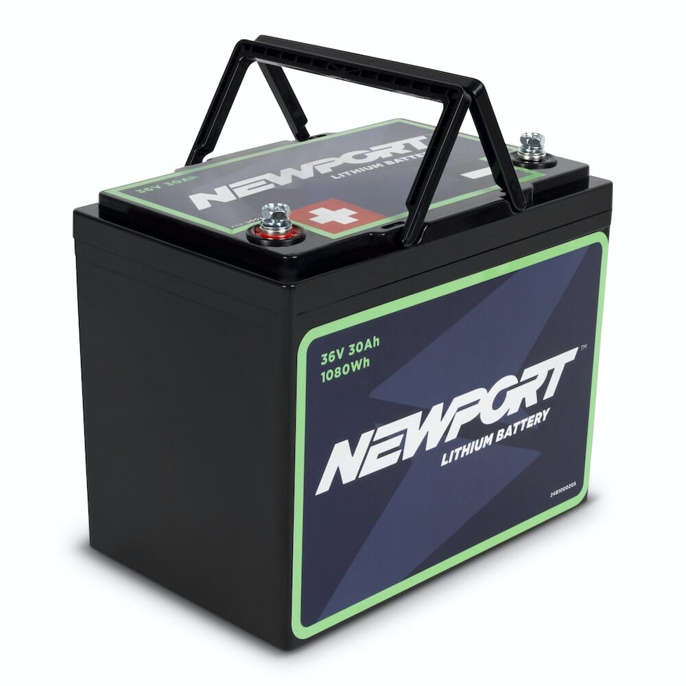 36V 30Ah Lithium Battery 3/4 Front View | Newport