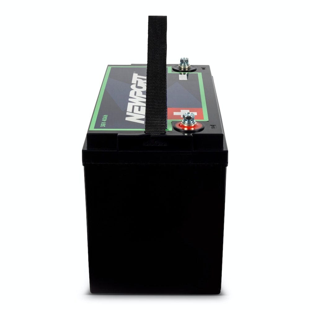 36V 40Ah Extended Lithium Battery Side View | Newport