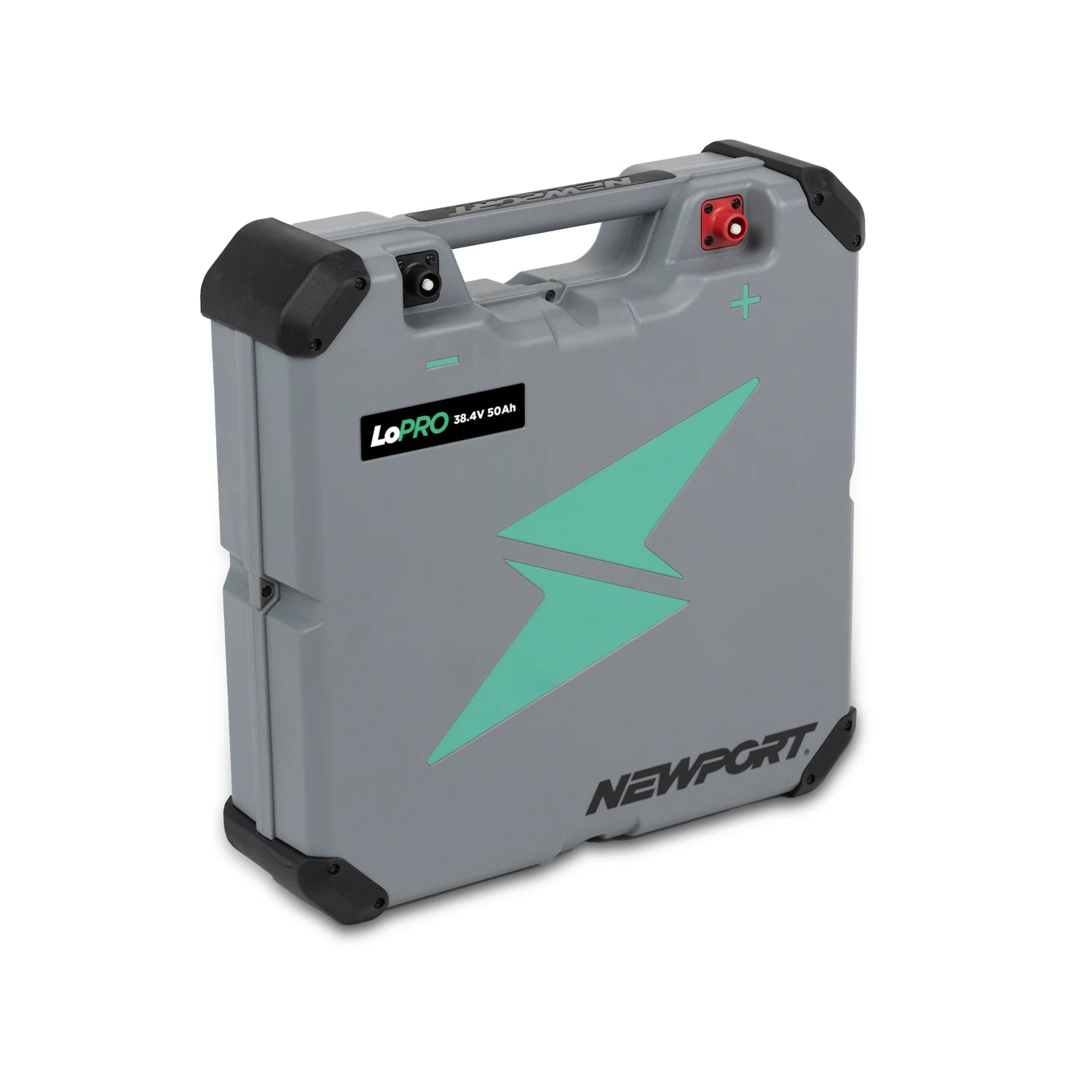 36V 50Ah LoPRO Lithium Battery 3/4 Side View | Newport