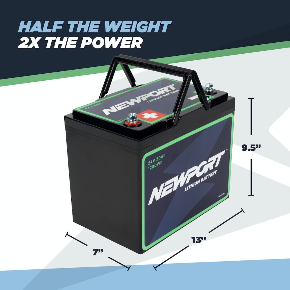 24V 50Ah Lithium Battery | 2X Power | Newport