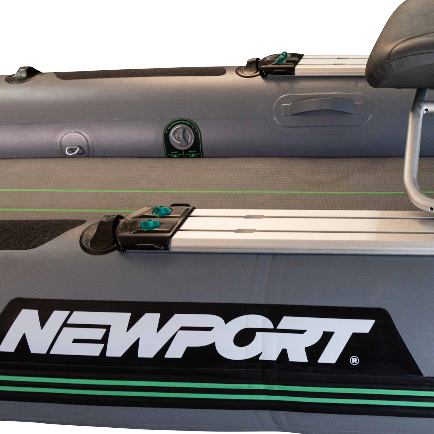 NS130 Inflatable Skiff Rails Side View | Newport