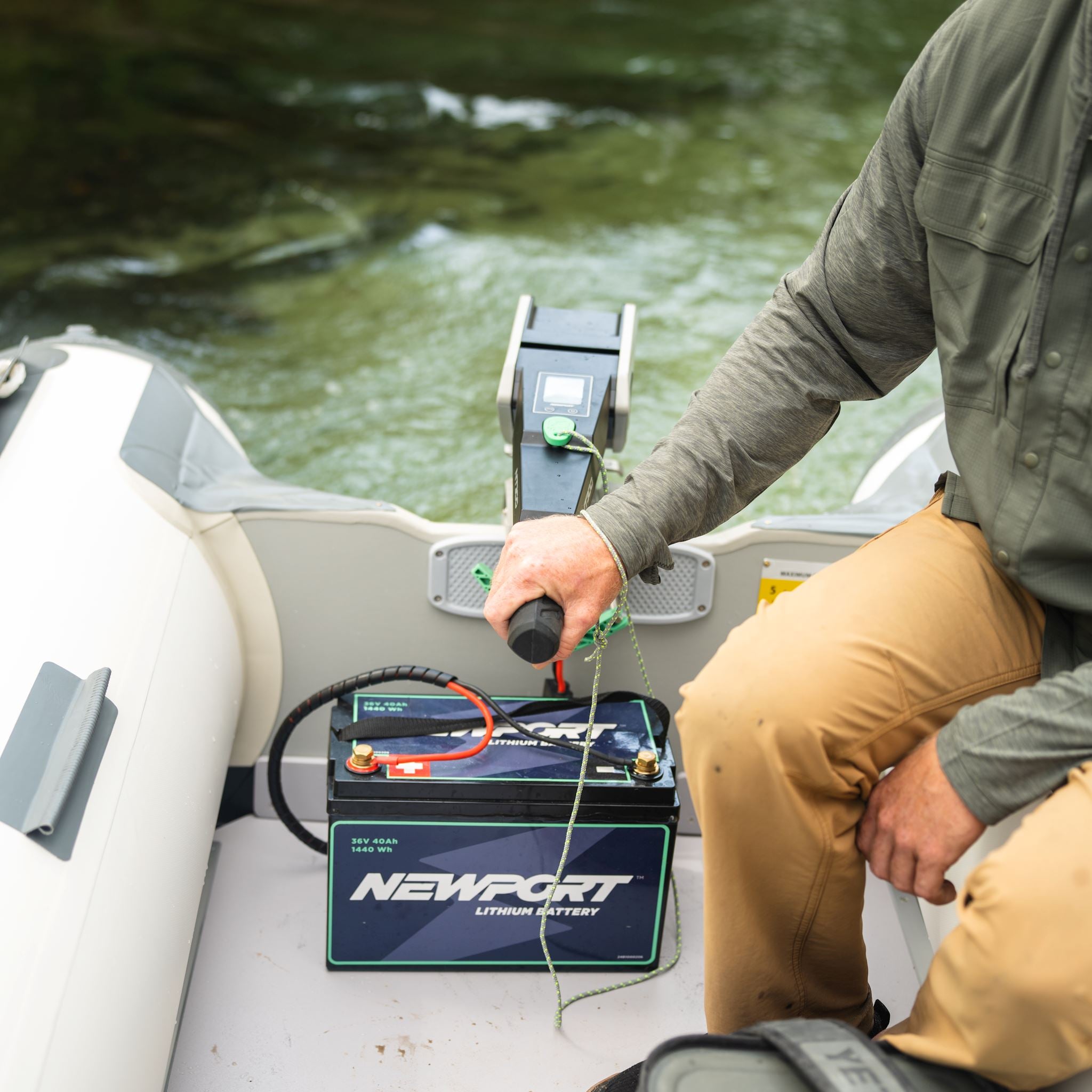 36V 40Ah Extended Lithium Battery With NT300 Electric Outboard | Newport