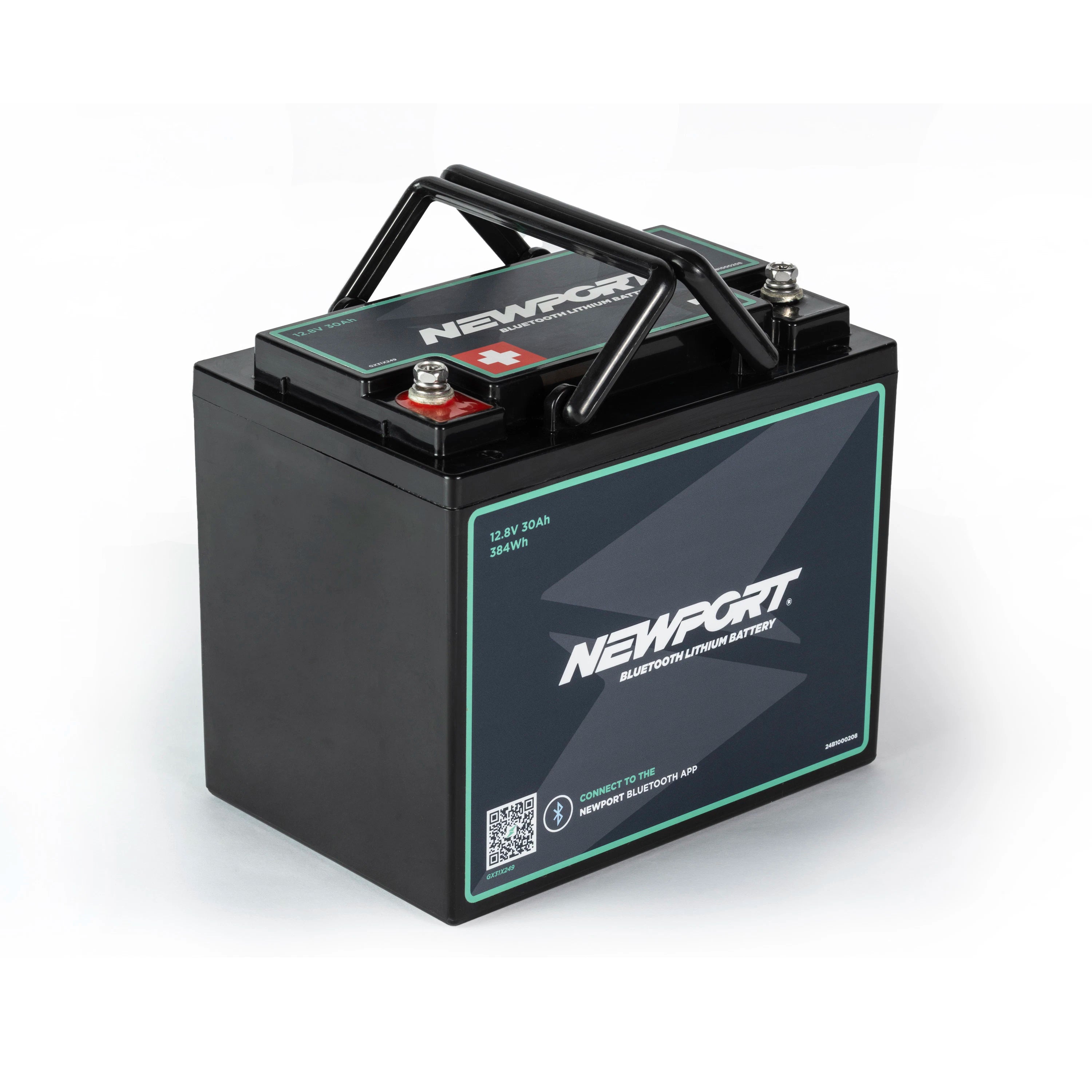 12V 30Ah Lithium Battery 3/4 Side View | Newport