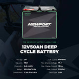 12V 50Ah AMG Battery Specs | Newport 