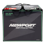 12V 50Ah AMG Battery Front View | Newport 