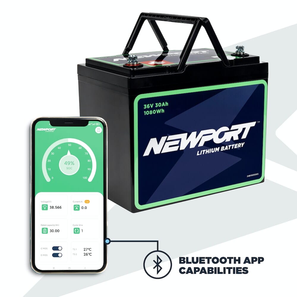36V 30Ah Lithium Bluetooth Battery | Newport