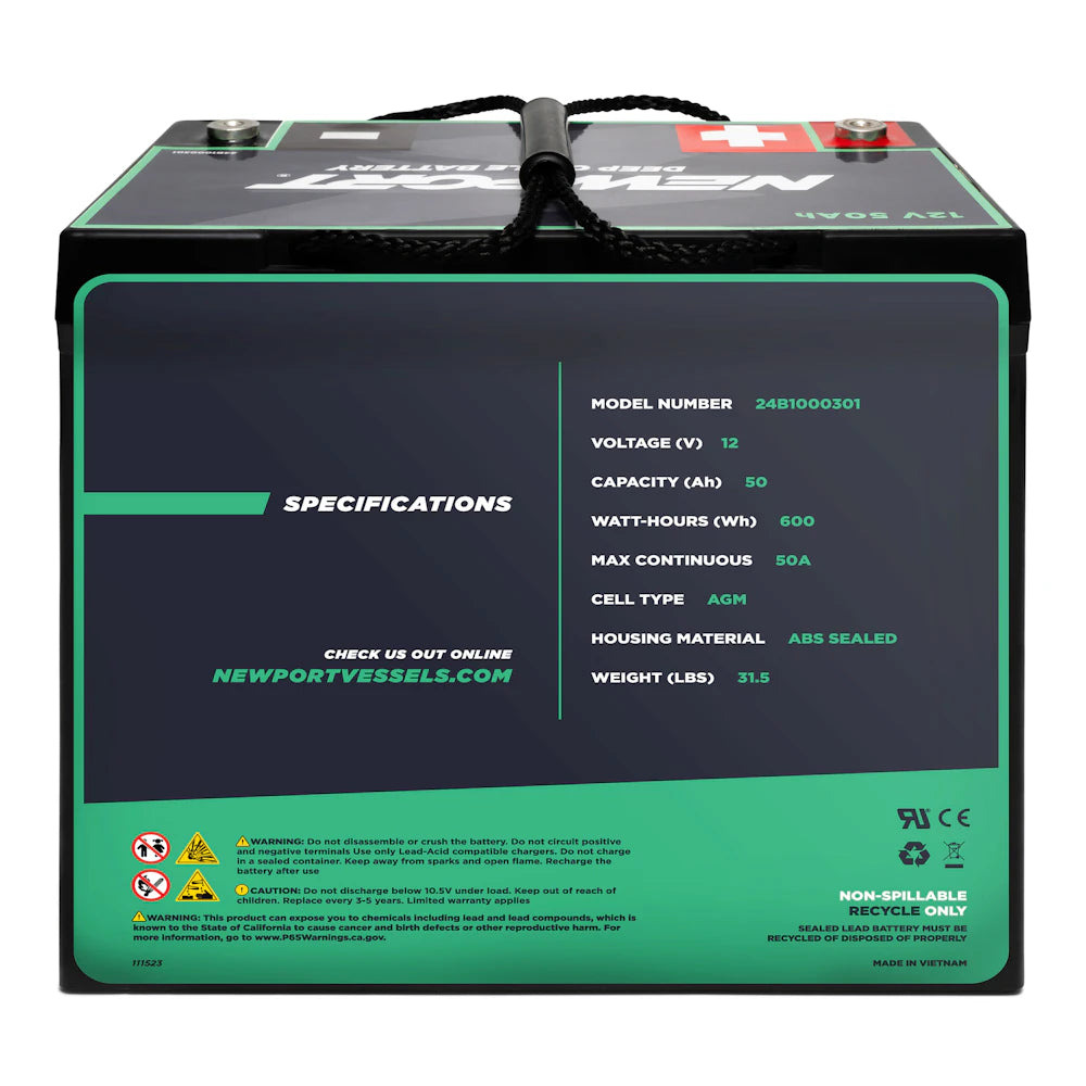 12V 50Ah Deep Cycle Marine Battery