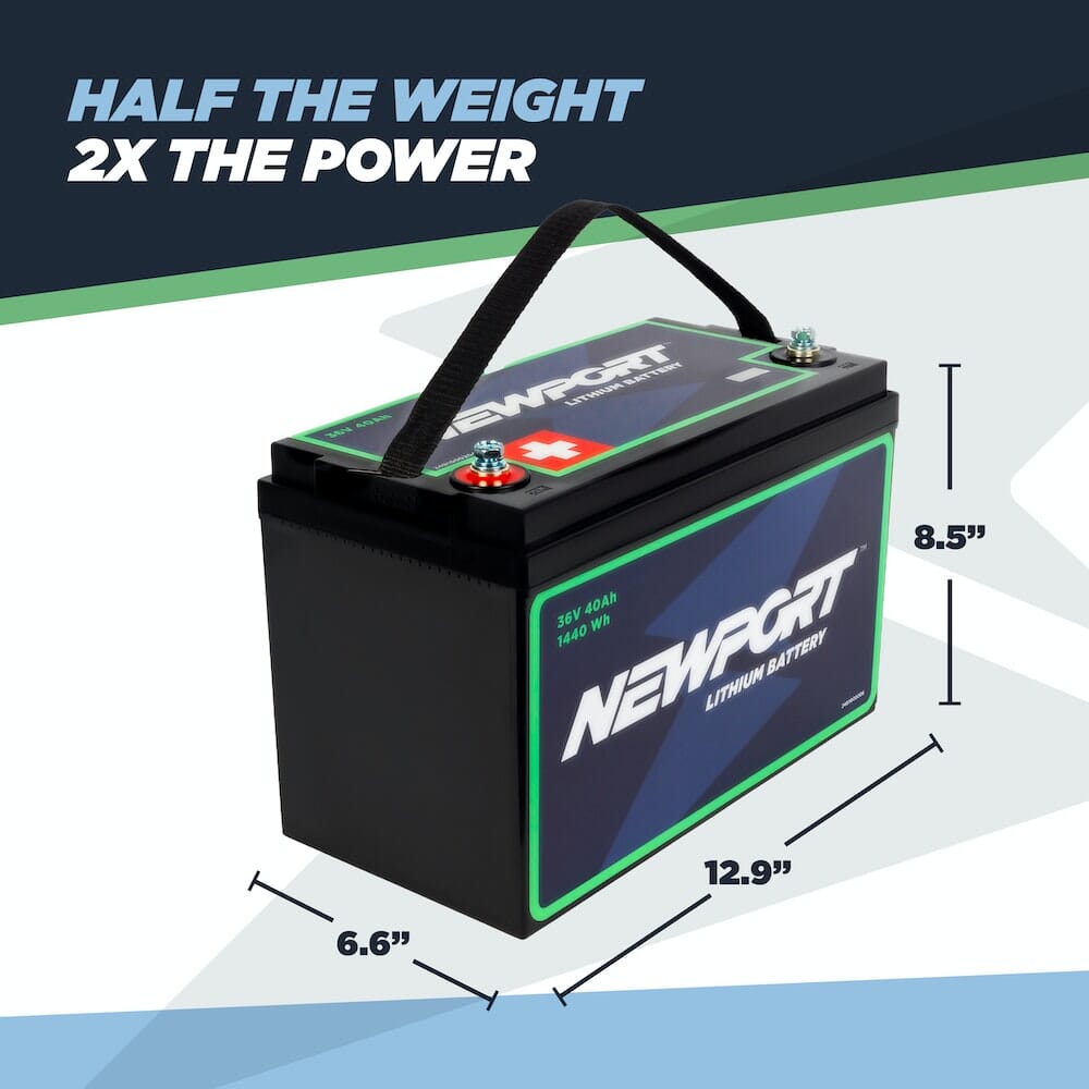 36V 40Ah Extended Lithium Battery | 2X Power | Newport