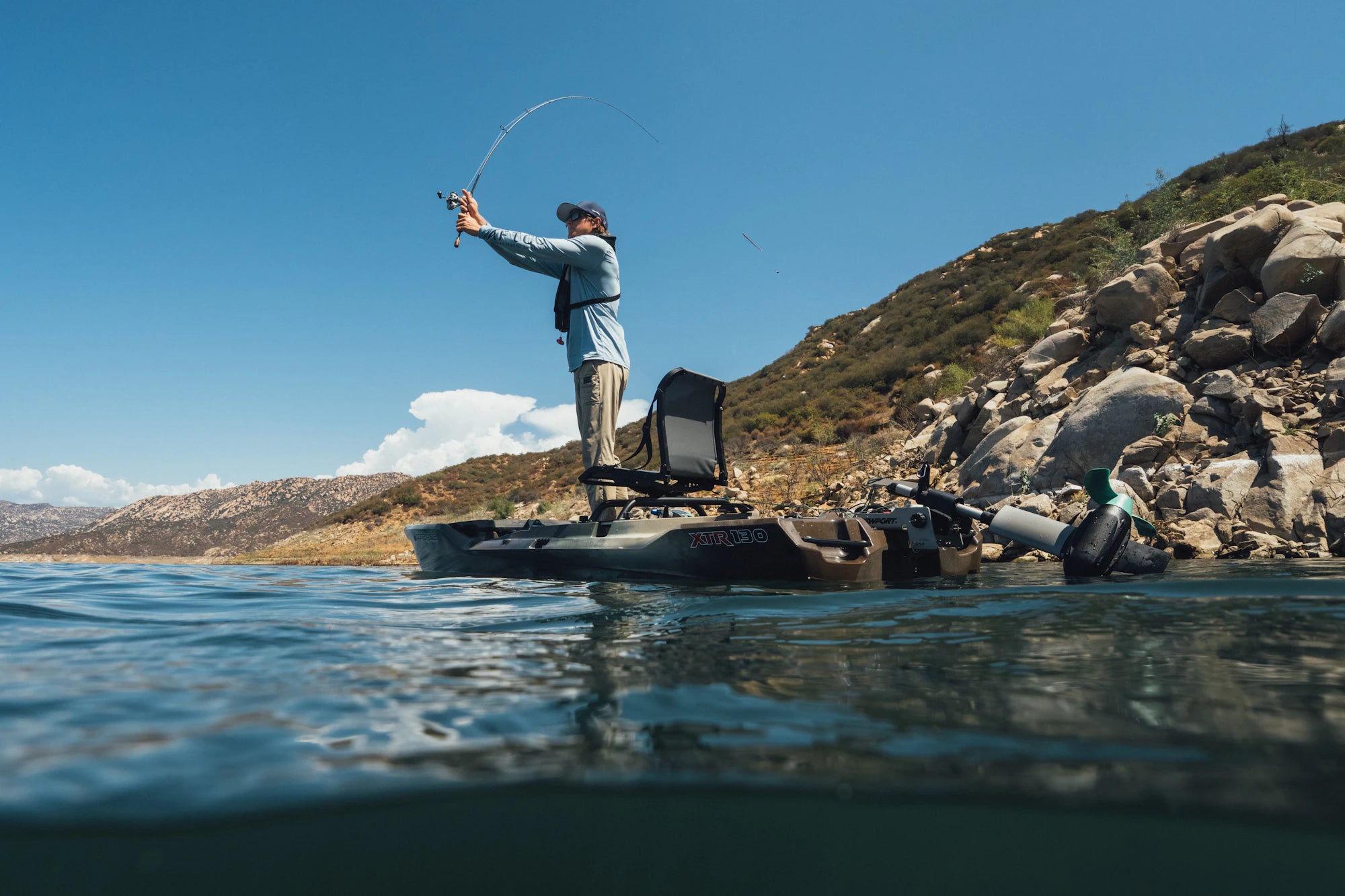 Fishing from a kayak with a Newport NK300 Electric Kayak Motor | Newport
