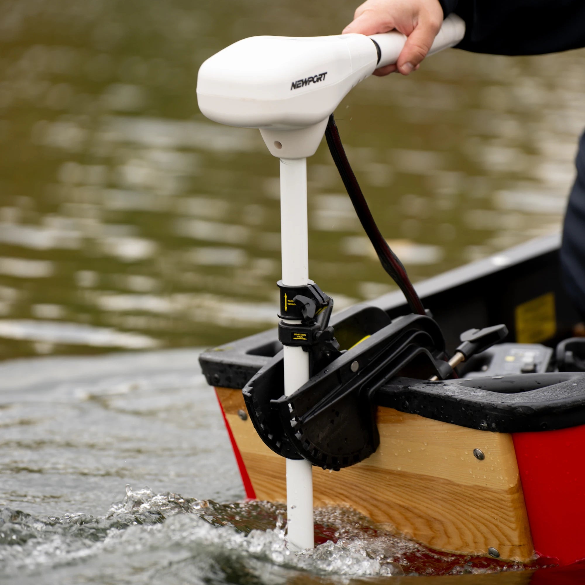 L Series Electric Trolling Motor transom mounted on a boat | Newport