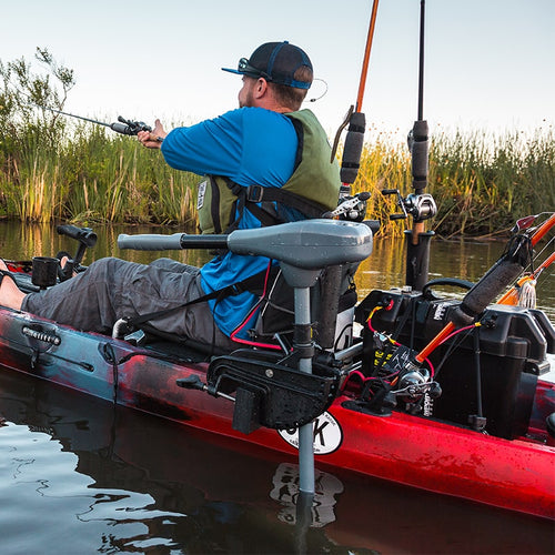 Put a trolling motor on my Big Fish 105. Makes fishing way easier. :  r/Kayaking