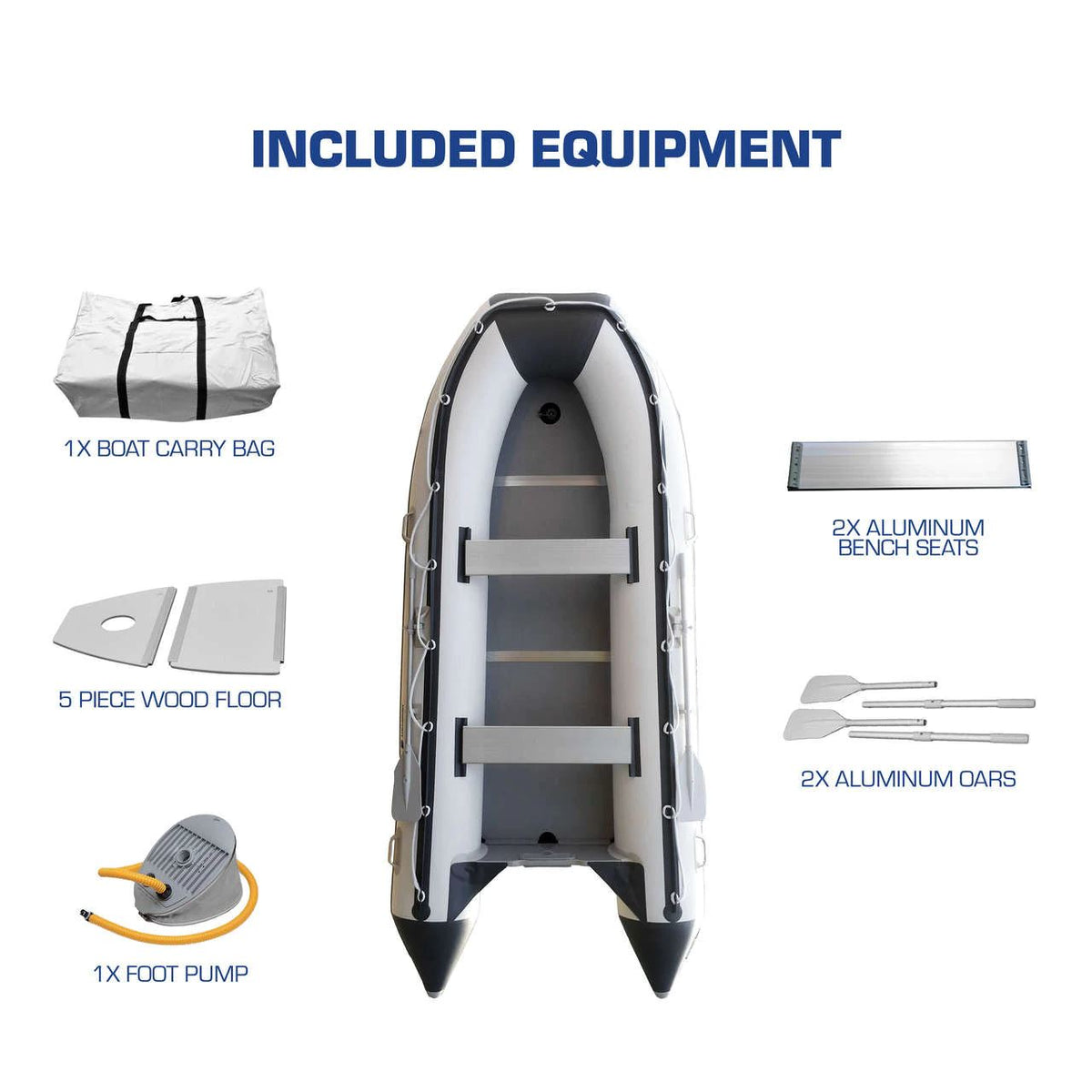 Newport Catalina Inflatable Boat - 12ft Marine Wood Floor